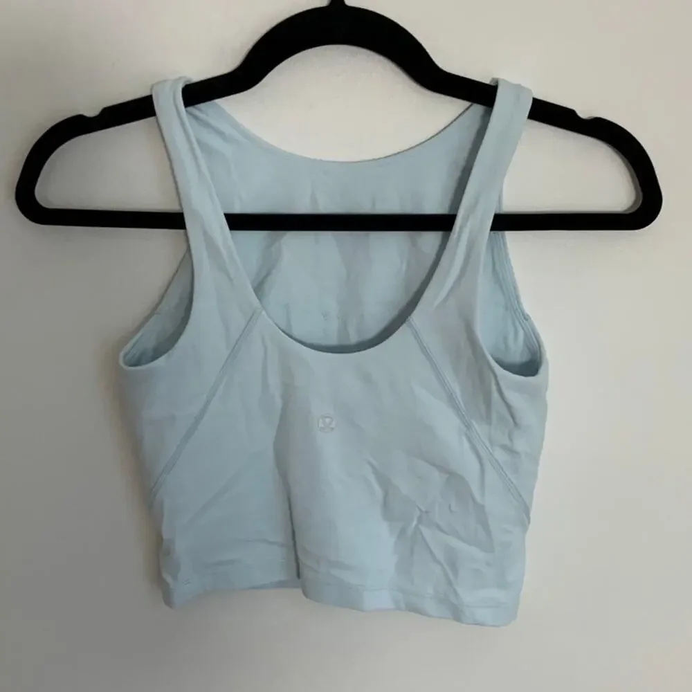Lululemon Align Ribbed High-Neck Tank Top‎ Light Blue Cropped Size 4